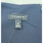 Talbots  Ponte Knit Fit & Flare Dress Size 14 Navy Blue Career Classic Stretch Photo 2