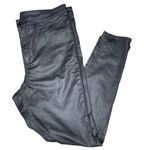 H&M Black Shiny Skinny Superstretch Faux Leather 5 Pocket Jean Pants Plus sz 16 Photo 0