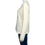 Vintage Y2K Christmas Beaded Cream Lambswool Angora Sweater Wreath Wool Medium White Photo 2