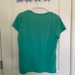 Tommy Hilfiger  women’s logo jewel v-neck teal shirt large‎ Photo 4