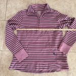 L.L.Bean  Pink and Navy Striped Pullover Size Small Reg Photo 5