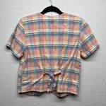 Erika & Co. Vintage Plaid Western Cropped Cowgirl Rodeo Women's Shirt Medium Pink Photo 4