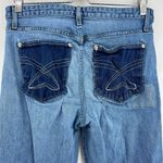 joe's jeans Joes 30x33 Taylor Hill Blue Medium Wash High Rise Straight Patch Lace Jeans Photo 4