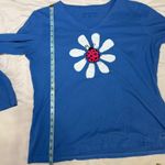 Life is Good Blue Long Sleeve V Neck T Shirt Ladybug Daisy Graphic XLarge Photo 9