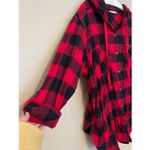 Columbia  Red And Black Plaid Hooded Flannel Top Woman’s Size 2X Flaws Photo 1