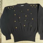 Meister Black Sweater with Gold Stars Size L Photo 4