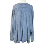 Free People  Bohemian By The Shore Tunic Shirt Indigo Stripe Size Large Coastal Photo 8