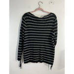 Womans DB Size 2x Navy White Stripe Pullover Long Sleeve Sweater Photo 1