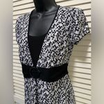 Perseption Petite Black/Gray Abstract Dots Short Cap Sleeve Dress Size S/M‎ Black Photo 1