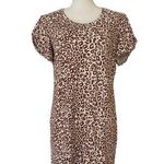 Nine West New  Woman’s Animal Print T-shirt Sweater Dress, Sz L Photo 0