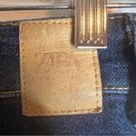 ZARA  Denim Jean, Size 8 Dark Wash‎ Raw Hem Tapered Leg Streetwear Grunge Photo 4