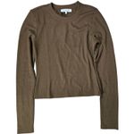 We Wore What Fitted Waffle Crewneck Long Sleeve Top Kangaroo L NWT Photo 0