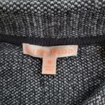 Lisa Todd Sweater Dress Medium Black Gray Heart Print Collared Long Sleeve Knit Photo 4