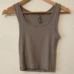 SKIMS  Light Gray Ribbed Tank and Shorts Set Size XLarge Photo 4