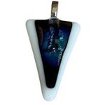 Handmade Art Glass Fused Handblown Pendant Sterling Silver  Photo 0