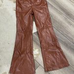 Brown tan faux leather bootcut pants Photo 1