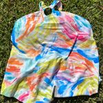 Time and True Tie dye swimsuit top with gold ring adornment Photo 3