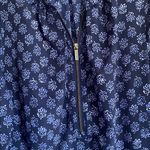 Michael Kors  Blue Floral Top with Gold Zipper Photo 2