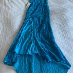 Blue Sequence Prom Dress Size 6 Photo 0