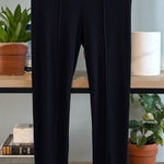 Theory  Mid-Rise Pull On Black Rib Knit Legging Pant, S Photo 0