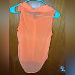 Candie's Bright Neon Orange Sheer Button Up Tank with Fringe Summer Country Festive Photo 1