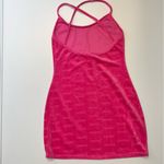 SKIMS KIM KARDASHIAN Hot Pink Velour Logo Mini Dress Photo 14