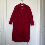 Reformation NWT Lucas Long Wool Coat Jacket in Lipstick Red Sz Large Photo 4