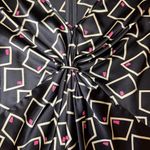 Armani Collezioni Silk Black Cream and Pink Geometric Blouse Cap Sleeve Photo 3