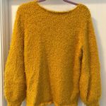 BB Dakota  Debra Women's Boucle Mustard Fuzzy Sweater Size Small Photo 4