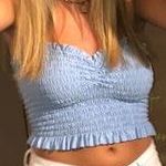 Boohoo smocked blue tank Photo 0