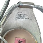 Betsey Johnson  Broadway Silver Strappy Heels Size 8.5 Rhinestone Metallic Prom Photo 9