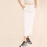 Madewell NWT  Carpenter Denim Skirt White size 30 Anthropologie Photo 4