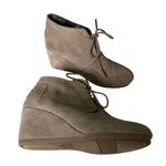 Toms Ankle Booties Suede Leather Lace Up Wedges Women's Shoes Size 8 Photo 2