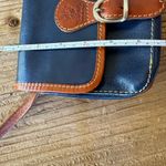 Italian Vera Pelle cross body mini Blue and Tan Photo 5