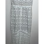 Anthropologie Harlyn White Lace Eyelet Long Dress Size Large Formal Prom Mermaid Tail V Neck Photo 15