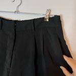 Quince Stretch Crepe High Rise Pleated Shorts Classic Black Plus Size Photo 2