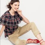 J.Crew Edie Tartan Plaid Ruffle Blouse 00 Photo 6