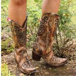 Corral Distressed Brown Embroidered Cowboy Boots Photo 1
