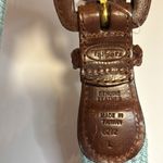 Talbots  SKY BLUE CLOTH BELT WITH DARK BROWN LEATHER SIZE LARGE…47” LONG…1” WIDE Photo 4