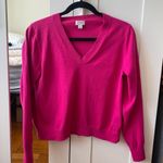 J.Crew  | Cotton / Cashmere relaxed V-neck sweater - Pink, Size M  Photo 7
