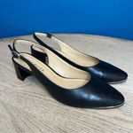 Talbots  Kelsey Slingback Pumps Black Nappa Leather Almond Toe Women’s Size 6.5 Photo 0