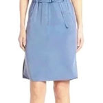 Akris  chambray denim style zip front belted cinch waist dress 6 Photo 0