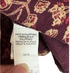 Lucky Brand  Boho Floral Paisley BabydollTop 1X‎ Maroon Tassel Tie Peasant Hippie Photo 6