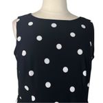 Kasper  Midi Dress Aline Sleeveless Jersey Knit Black Polka Dot Women’s Size 14W Photo 6