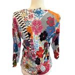 Alberto Makali  Milano Floral Embellished V Neck Long Sleeve Top Photo 4