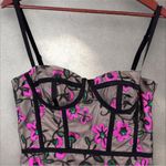 Milly  Bustier‎ Corset Knee Length Floral Appliqué Dress Sz 6 Photo 3