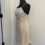 Greylin Off White Crochet Lace Nude Lined Cocktail Boho Mini Dress Photo 2