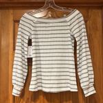 Nine West Striped Shirt White and Gray Top Woman’s Size XS NWT Photo 3
