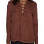 Free People  Under Your Spell Lace Up Blouse XSmall Photo 0