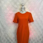 Daniel Cremieux Cremieux‎ Orange Short Sleeve Textured Sheath Dress Size M Photo 6